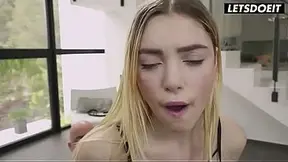 Naughty blonde gets backside-smashed and creampied
