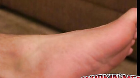 ”Experienced mature guy strokes his shaft & cums solo”