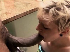 Slutty blonde Krys Foxy has a black guy hammering her tight anal hole