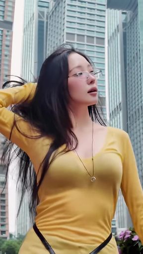Sexy Korean K-pop fan dances alone in her bedroom