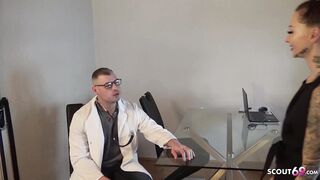 Skinny German Teen (18+) Leyla-Bones Gets a Rough Gyno Exam