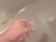 Big white cock explodes in the shower