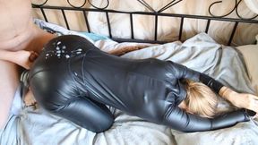 I'll Make you Cum Hard On My Leather CatWoman Costume