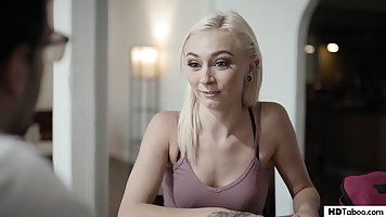 Blonde teen is eager to fuck her math tutor, after giving him a deep blowjob