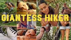 GIANTESS HIKER - Gigantic Andrea squish, unaware, laughter, capture