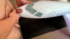 Small Penis Rubbing And Cumming On An Inflatable Airplane