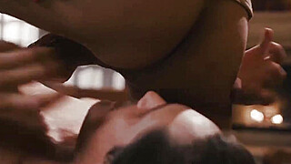 TS masseuse lets her guy client suck her shecock and rides it