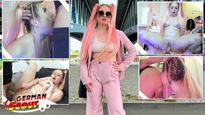 My Lovely, I Can: 'German Scout's Curvy Teen Anal&#x1F44C; Casting Orgy: Pink Hair Tits' Love'