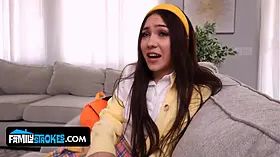 Would a goody 2 shoes fellate her stepbrother's penis under the table?