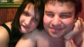 Voracious busty brunette didn't shy to blow her BF's dick