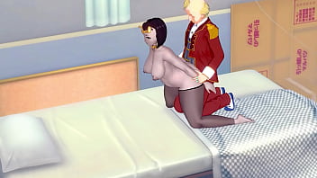 Hentai Raven (Teen Titans) Porn with a man in red suit