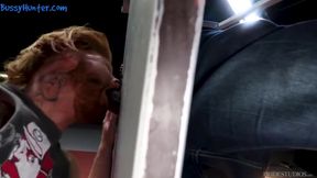 Tattooed Redhead Takes Raw Bbc Through Glory Hole