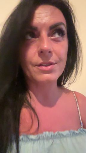 Soft Blue Dress, No Bra - Natural Tease in the Light