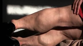 Pink Fox, on her side flexing changed aspect ratio