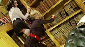 Louise Jenson et Cindy Behr: Les deux Milfs Biblioth&eacute_caires descendent de l&rsquo_escabeau pour un trio anal