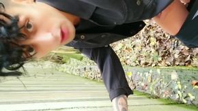 Twink Is Fucked Like Whore - Outside, From Behind and Creampied