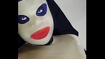 Zentai awake with mask contact lens full night&#039_s