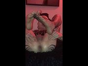 MadameD petite goth femboy fucking his pussy with a big toy