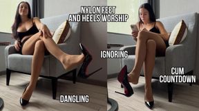 Worship my heels while I ignore you in nylons