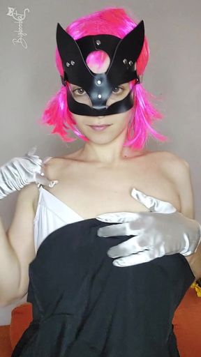 Private Moment: My Big Tits and Kitten Mask Making Magic Happen