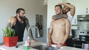 Pervert Step-Fathers Romeo Davis & Markus Kage Take Turns Pounding Stepson On The Couch - DadCreep