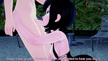 Mavis Dracula in the pool