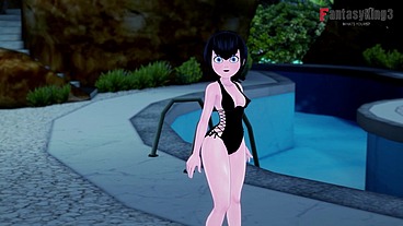 Mavis Dracula in the pool