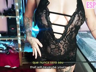 Guided tugjob - woman dominating her miserable tugjob