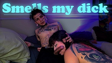 My best friend smells my cock