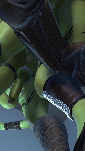 Futa Ork Standing Anal Train