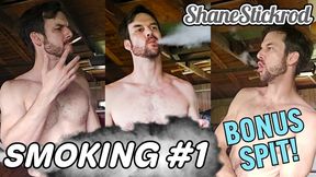 Smoking Break in the Garage with Spitting