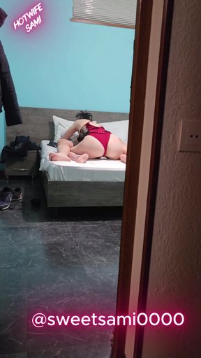 Caught in the act? No, my husband is right outside filming every second