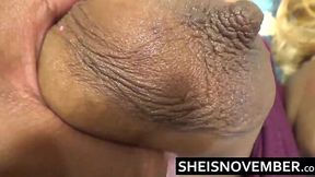 Older white man cheats with young ebony, fondles her pussy and boobs