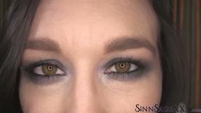 Sinn Sage Highlights Beautiful Hazel Eyes In Close Up For Camera View