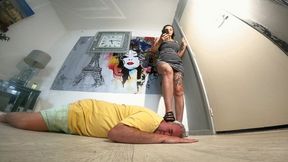 Walking On Him Whilst Pretending He Isn't There FLOOR CAM (4K)