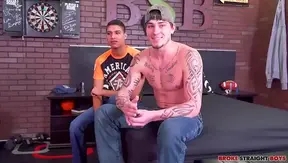 Caged Muscle Stud Proves He Sucks Better Than Any Girl—Hot Gay-for-Pay BJ Action
