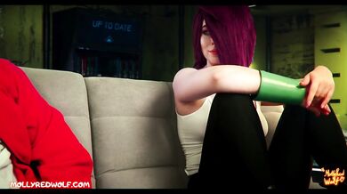 Brain slug controlled Leela gets a double cumshot from Fry - MollyRedWolf