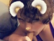 Femboy Slut sucks dildo for snapchat daddy
