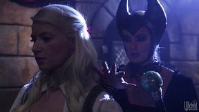 Sweet angel Anikka Albrite licks pussy of cruel bitch Maleficent