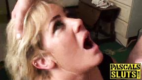 ”Hot blonde mature deepthroats & gets ravaged by a heavy meat”