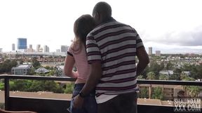 Rose sucks and straddles black cock in intense banging session