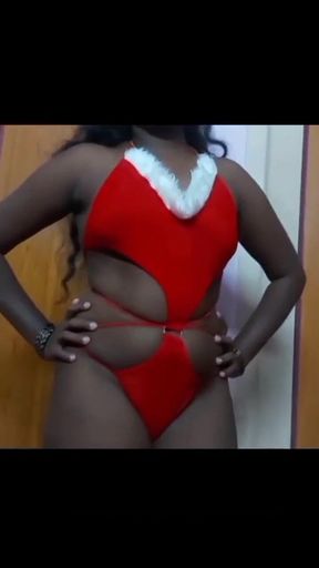 Spectacular moment from &quot;Desi Tamil Horny Housewife Teases Sugar Daddy in Red Santa Bikini with Big Black Ass Dance &amp; Milk&quot;
