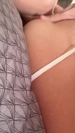 I Caught Step Sis Close to Me Masturbating on My Morning Erection so I Fucked Her Tight Pussy and Creampie