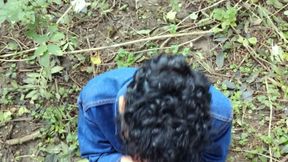 Twink on His Knees Sucks Dick and Gets Cum on Face and Mouth