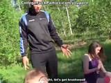 Two college girls went to a picnic and met a handsome guy who wanted to fuck them