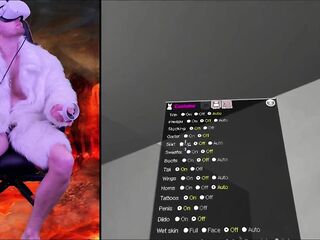 Banging a succubus in VR game "Succubus' Helping Hand". Interactive game in virtual reality