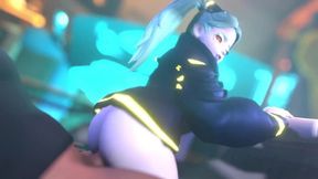 Cyber Punk Babe receives double anal fucked