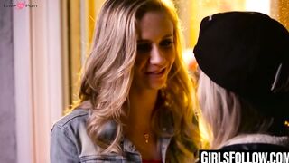Goldie and Rachelâs lesbian sex leaves sheets soaked