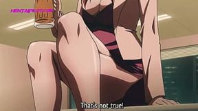 Sneaky big tit MILF gets job by riding cock in anime hentai