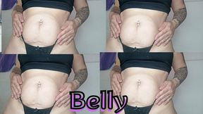 Adoration of my belly with stretch marks